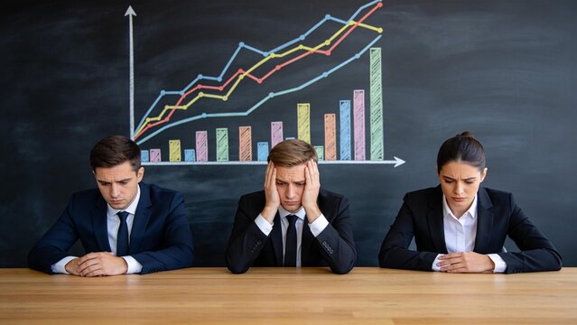Business team with chart showing growth