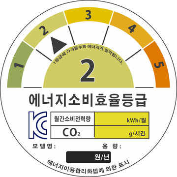 에너지소비표율 등급 라벨지