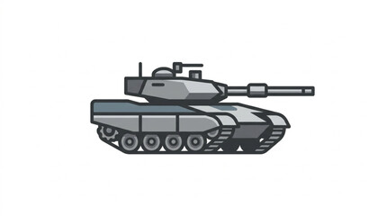 Modern Military Tank Illustration - Armored Vehicle Icon © muhammad agil