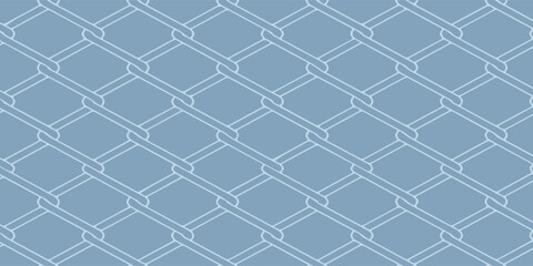 Fototapeta premium Abstract Blue Chain Link Fence Pattern Background.