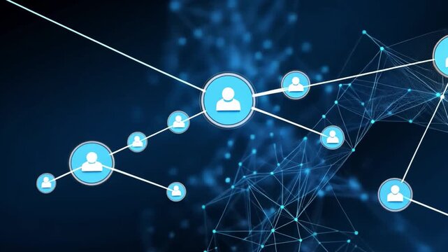 User Profile Icon Linked with Digital Network Connections Design