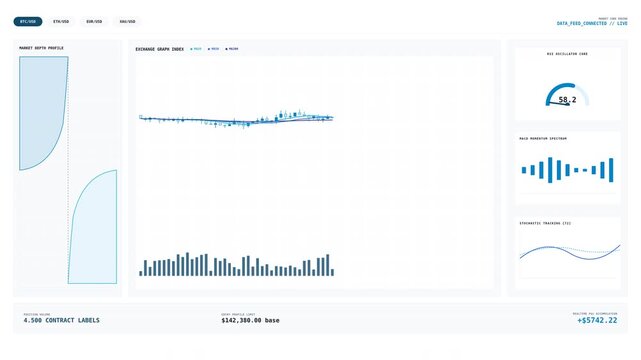 Dynamic motion of data visualization with animated graphs and charts showcasing statistical trends and analysis in a modern digital environment.
