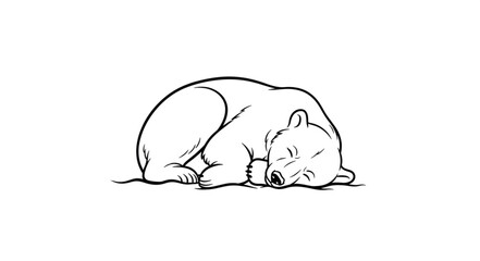 Sleeping polar bear cub illustration on white background. © Nayla