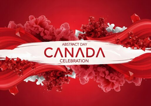 True north rising canada day abstract celebration with crystal elements