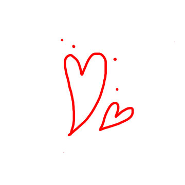 Doodle heart vector icon. Hand drawn heart love sketch illustration. Decorative Valentines Day doodle elements.