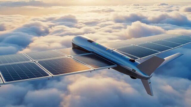 Solar Drone's Endless Mission in Vast Blue Skies