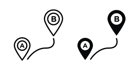 Path A to B icon graphic design symbols vector illustration © Warpiya