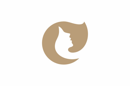 Letter C Hairstyle Logo 