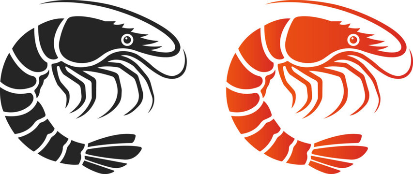 Seafood prawn, shrimp, Marine food logo icon design