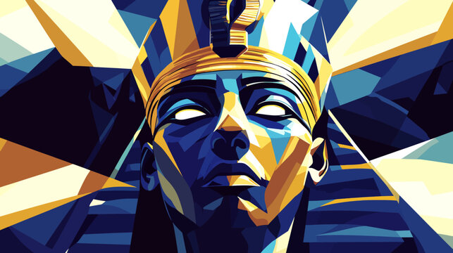 Geometric representation of a regal queen's bust with crown
