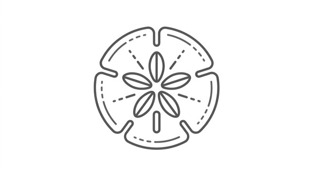 Sand Dollar Outline Icon Vector Illustration