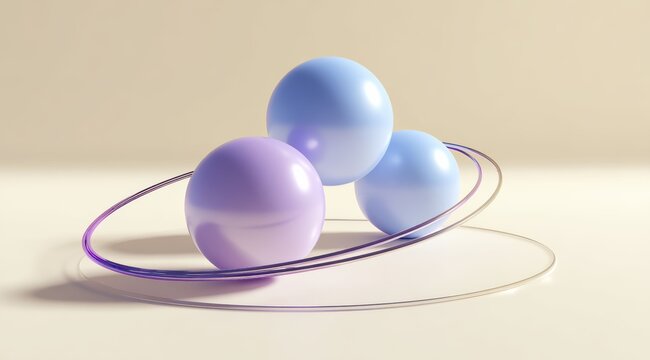 Surreal abstract spheres floating in imaginative arrangements, blending maximal and artistic styles for unique creative visuals.