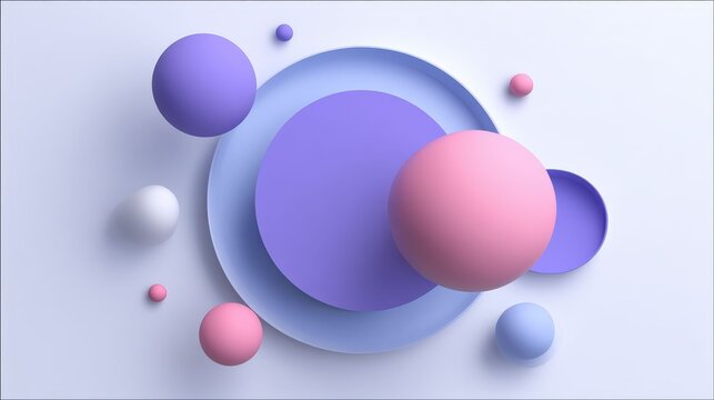 Surreal abstract spheres floating in imaginative arrangements, blending maximal and artistic styles for unique creative visuals.