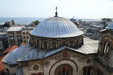 Obraz premium The lead-covered dome of the historic church