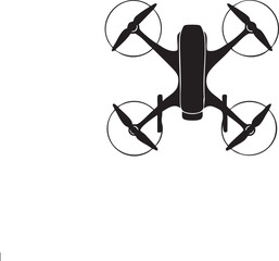 Obraz premium Top view silhouette of a modern quadcopter drone with quadcopter