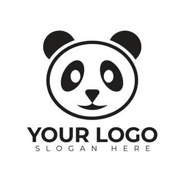 Cute Panda Cartoon Logo Design Concept For Modern Kids Brand Identity