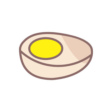 image of half an egg on a white background
