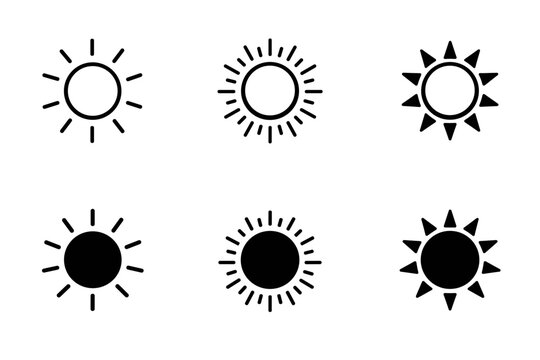 Sun Icon Silhouette Set