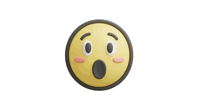Surprised Emoji Face with Blush.
