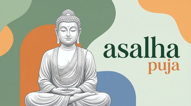 Asalha Puja, guru Purnima modern abstract poster