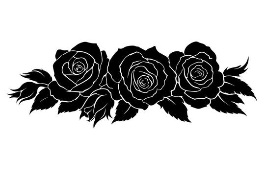 Triple Rose Cluster Silhouette