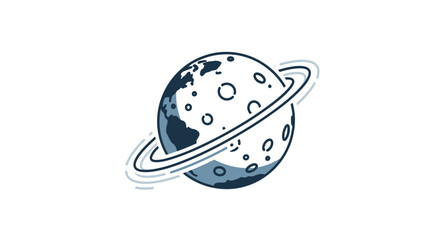 Stylized Earth with Moon Ring © afgan