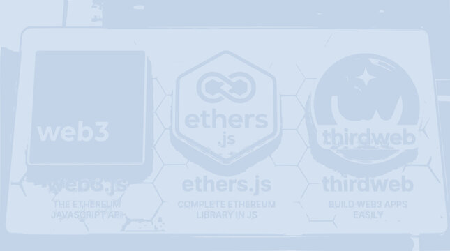 Web3, Ethers.js, and Thirdweb Logos: Decentralized Web Development Tools