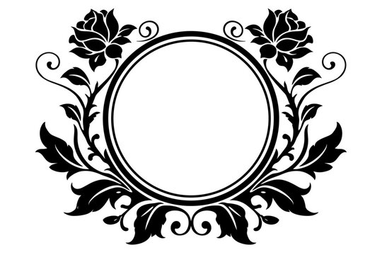 Rose Frame Silhouette Ornament