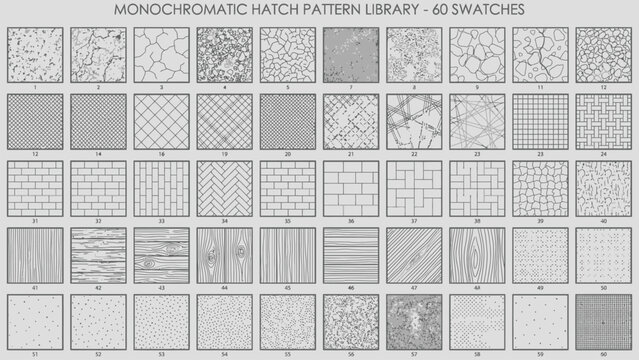 Landscape Architecture CAD Hatch Pattern Set Grass Water Stone Wall Texture Elements Collection