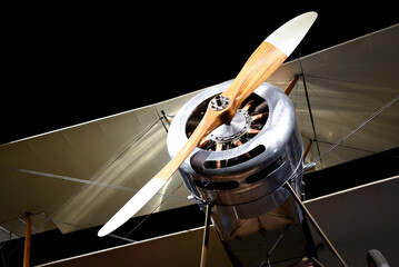 Vintage plane engine and propeller at the Museum of Flight in Seattle, Washington. © Jonathan