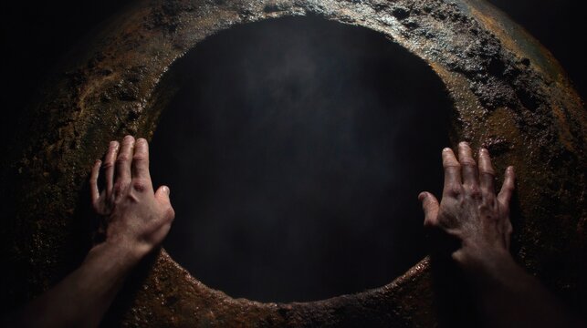 POV of Master Brewer Performing an Aroma Quality Check on a Fermentation Jar.