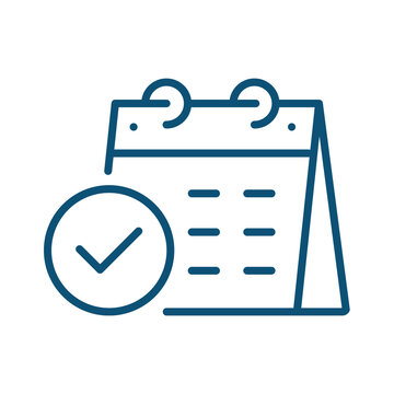 Calendar with checkmark icon appointment scheduled isolated on transparent background