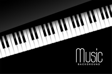 Fototapeta premium musical piano keyboard on black background design