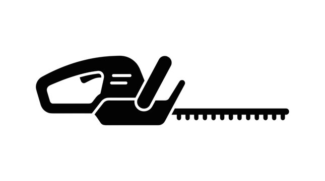 Black Silhouette of a Hedge Trimmer Tool 1.