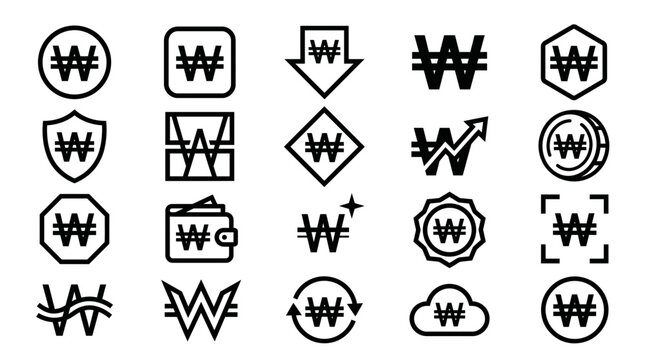 Various graphic icons displayed on a white background for design purposes