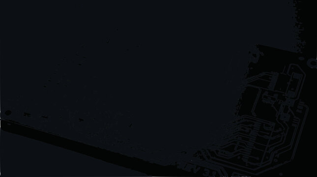 Abstract circuit board outline on dark background, technology concept