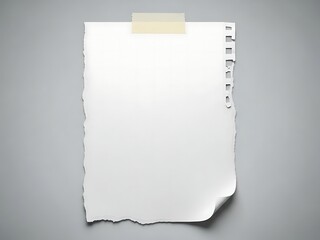 Fototapeta premium Torn Yellow Sticky Note on Crumpled Paper with Ruler Measurement Grid Markings