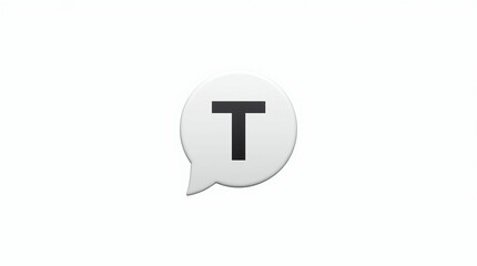 Fototapeta premium Letter t in chat bubble speech icon with alphabet