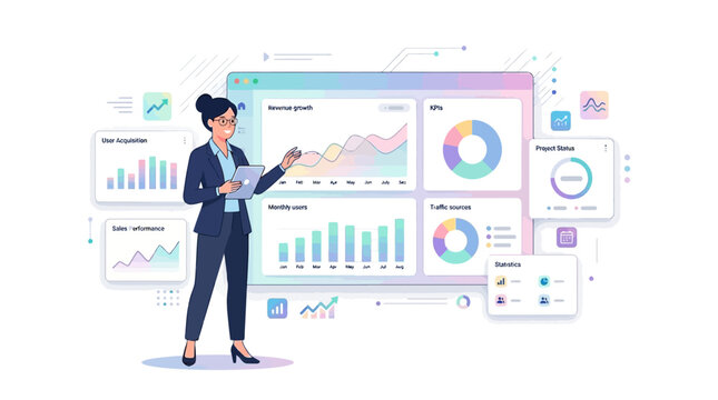 SaaS business vector illustration for software as a service, modern technology and internet concept