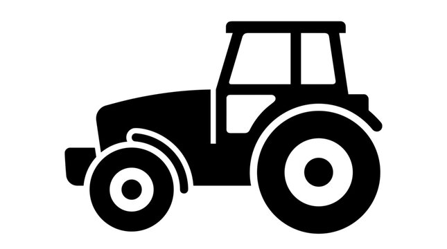 Black silhouette of a modern tractor icon.