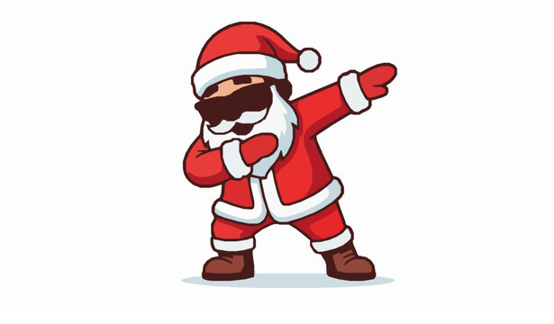 Festive holiday character dab pose vector illustration with sunglasses winter celebration design