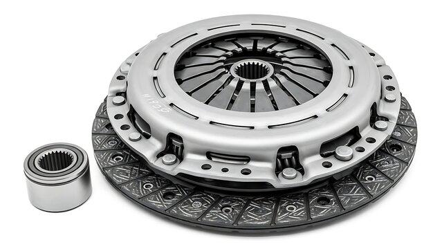 A clutch assembly with bearing on white background