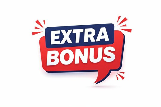 Bright extra bonus speech bubble with sparkles illustration