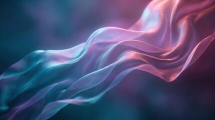 Fototapeta premium Abstract flowing silk fabric with soft gradient lighting in shades of blue and pink
