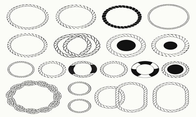 Abstract geometric vector illustrations of intricate rope or wire knots and loops © KamrunNahar