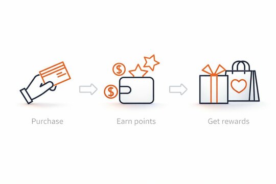Hand holding credit card earning loyalty points and receiving gift rewards