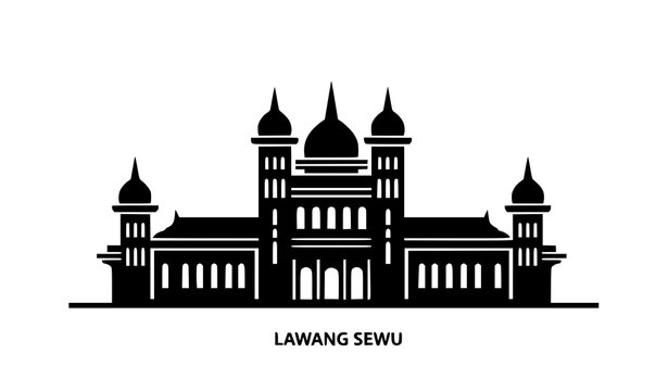 Lawang Sewu Landmark Silhouette Vector Semarang Central Java Architecture Icon
