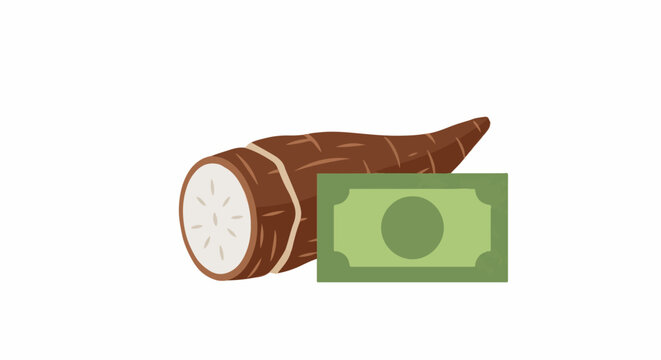 Illustration of sugarcane with green money note overlay.