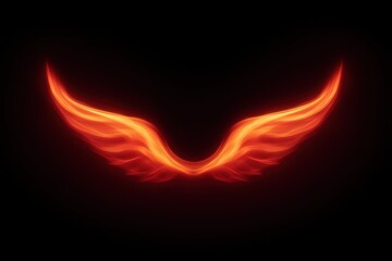Fototapeta premium Stunning abstract fiery wings on a black background, exuding warmth and dynamism.