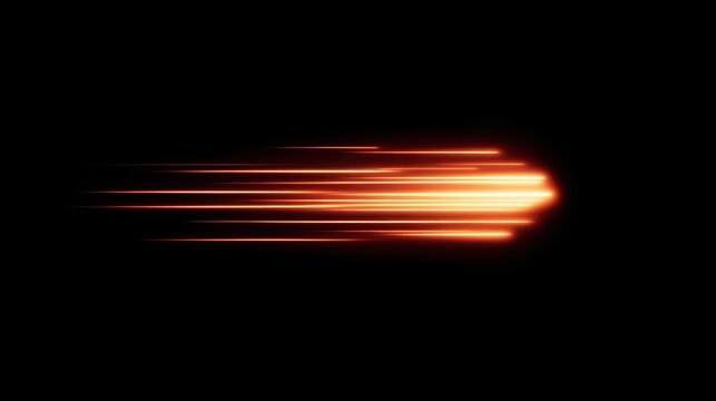 A dynamic burst of orange light streaking through a dark backdrop.
